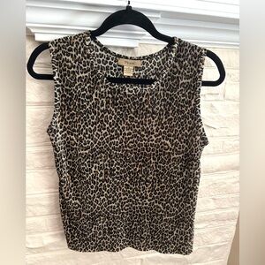 💜Y2K💜 PLISSE Leopard Print Silky Sleeveless Going Out Top - XS Fits 17”- 20” PTP